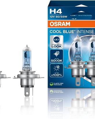 OSRAM COOL BLUE INTENSE H4, +100% di luminosit
