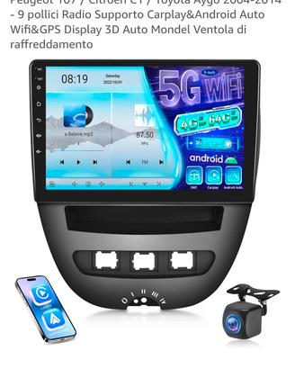 autoradio android-carplay: peugeot 107-C1-Aygo