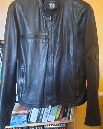 Belstaff racer giacca pelle nera moto XL slim xmen