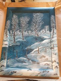 Quadro paesaggio invernale