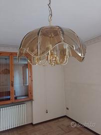 Lampadario sala con vetri fumé molati