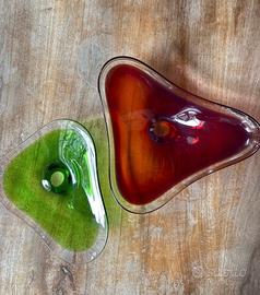 Coppia Ciotole Vetro Murano Vintage