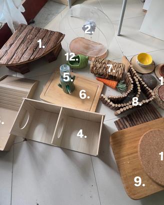 Set accessori e arredi per criceto siriano