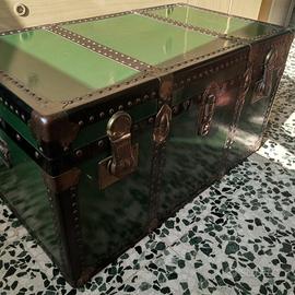 Baule antico vintage verde