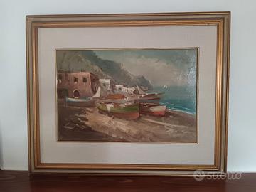 Quadro dipinto olio su masonite firmato 