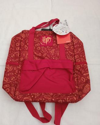 Zaino bordeaux e oro con stampa Harry Potter 