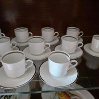 Doppio set tazzine da caffè 10 argento + 8 oro