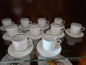Doppio set tazzine da caffè 10 argento + 8 oro