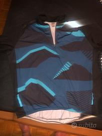 Maglia bici/mtb azzurra/blu/nera