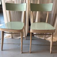 Coppia sedie legno azzurre e bianche