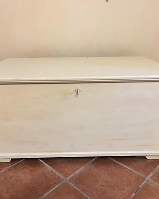 Baule cassapanca in legno vintage - stile shabby