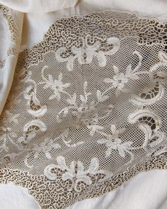 coperta matrimoniale, lino pizzo cantu