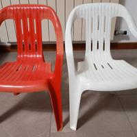 Lotto di 2 sedie in resina per bambini 