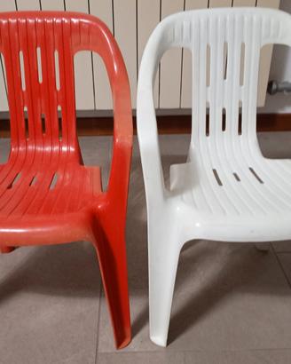 Lotto di 2 sedie in resina per bambini 