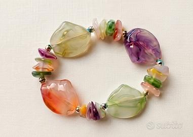 Braccialetto Bambina con Perle Colorate e Pietre