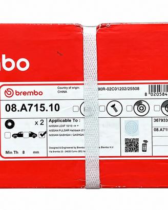 DISCHI FRENO POSTERIORI BREMBO – 08.A715.10 – NISS