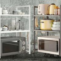 Scaffale porta microonde nero cucina organizer rex