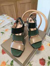 sandali Fiori Francesi verdi e beige tg 37 