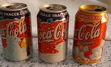 3 lattine di coca cola da collezione, vuote 