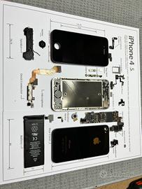 Iphone 4s Disassemblato & Incorniciato. Raro