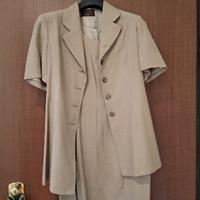 Completo giacca e tubino lino tg 42 beige