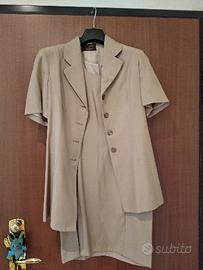 Completo giacca e tubino lino tg 42 beige