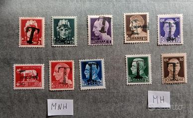 Serie imperiale soprastampata con la T