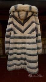 pelliccia Castoro rasato Visone bianco grigio