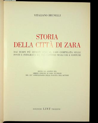 Brunelli, Vitaliano. Storia della città di Zara