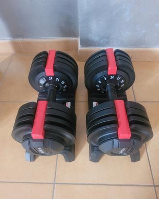 Pesi regolabili manubri a scatto 24kg NUOVI