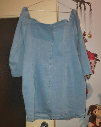 vestito jeans aderente shein curve 2xl🔥