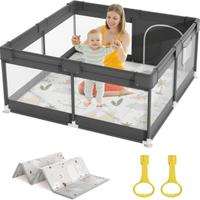 Box Bambini Mloong 120x120 con Materassino Grigio