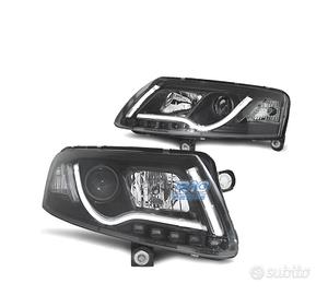 FARI PER AUDI A6 4F 04-08 TUBE LIGHT FONDO NERO