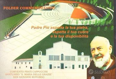 FOLDER COMMEMORATIVO PADRE PIO 10 TESSERE