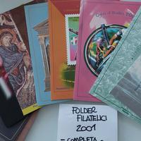 Folder filatelici  annata 2001 completa
