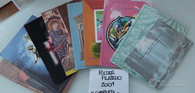 Folder filatelici  annata 2001 completa