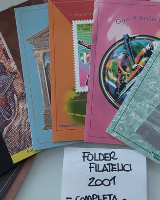 Folder filatelici  annata 2001 completa