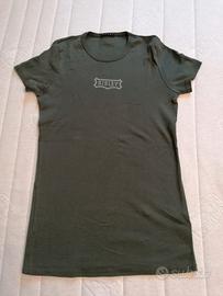 T shirt in cotone verde militare marca Sisley