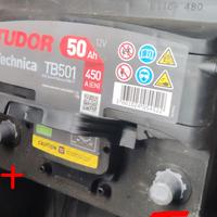 batteria auto TUDOR 50Ah 12v polo + a sinistra