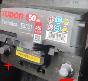 batteria auto TUDOR 50Ah 12v polo + a sinistra