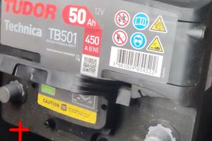 batteria auto TUDOR 50Ah 12v polo + a sinistra
