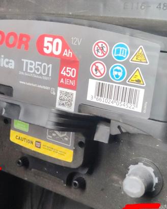 batteria auto TUDOR 50Ah 12v polo + a sinistra