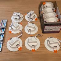 11 Faretti LED da Incasso + 4 telecomandi