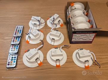 11 Faretti LED da Incasso + 4 telecomandi