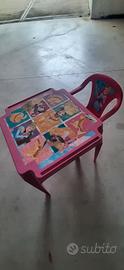 set tavolino+sedia  principesse disney