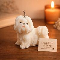 Candela a forma di Shitzu bianco