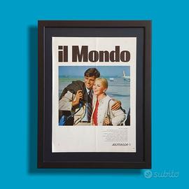 Pubblicità originale poster vintage Alitalia 1966