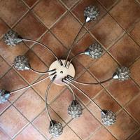 LAMPADARIO APPLIQUE ACCIAIO CON 9 PUNTI LUCE 75X75