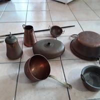 8 oggetti in rame vintage molto belli