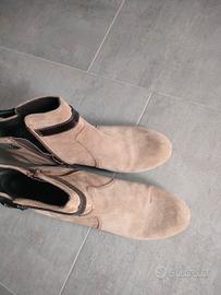 stivaletti scamosciato donna beige 